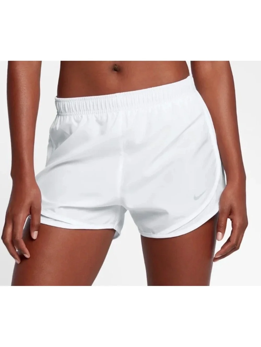 Nike Dri-FIT Athletic Shorts White Womens Medium Running Sports